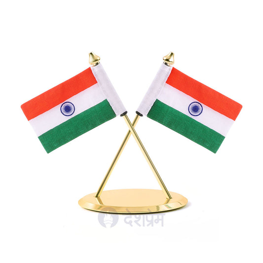 India Flag Cross for Car Dashboard